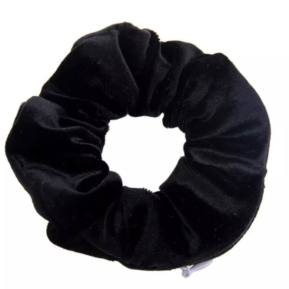 Beautiful & Fun Black Velvet Scrunchie w/ Pouch